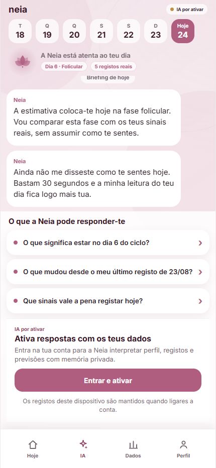 Assistente Neia a explicar o dia do ciclo
